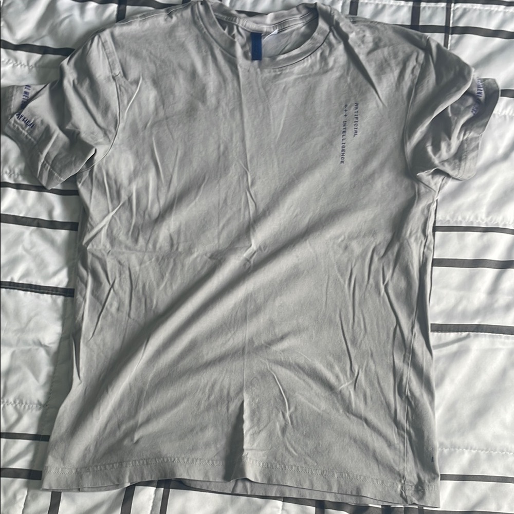 Divided Gray Short Sleeve Tee Classic Crew Neck